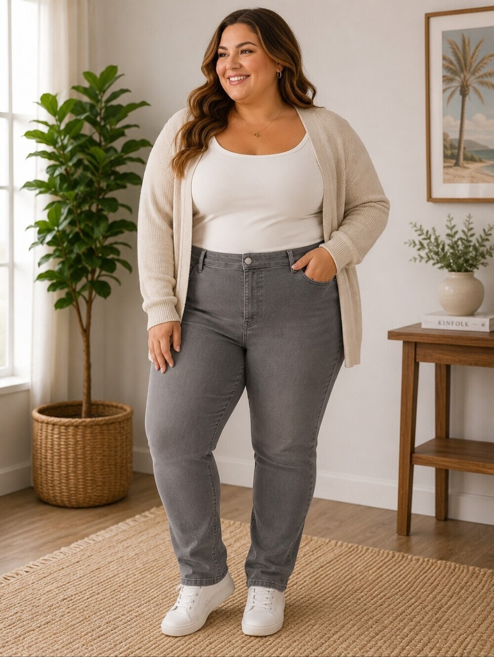 🤍 Time and Tru Gray Pull-On Skinny Jeggings | Women's 2X | Stretch Denim